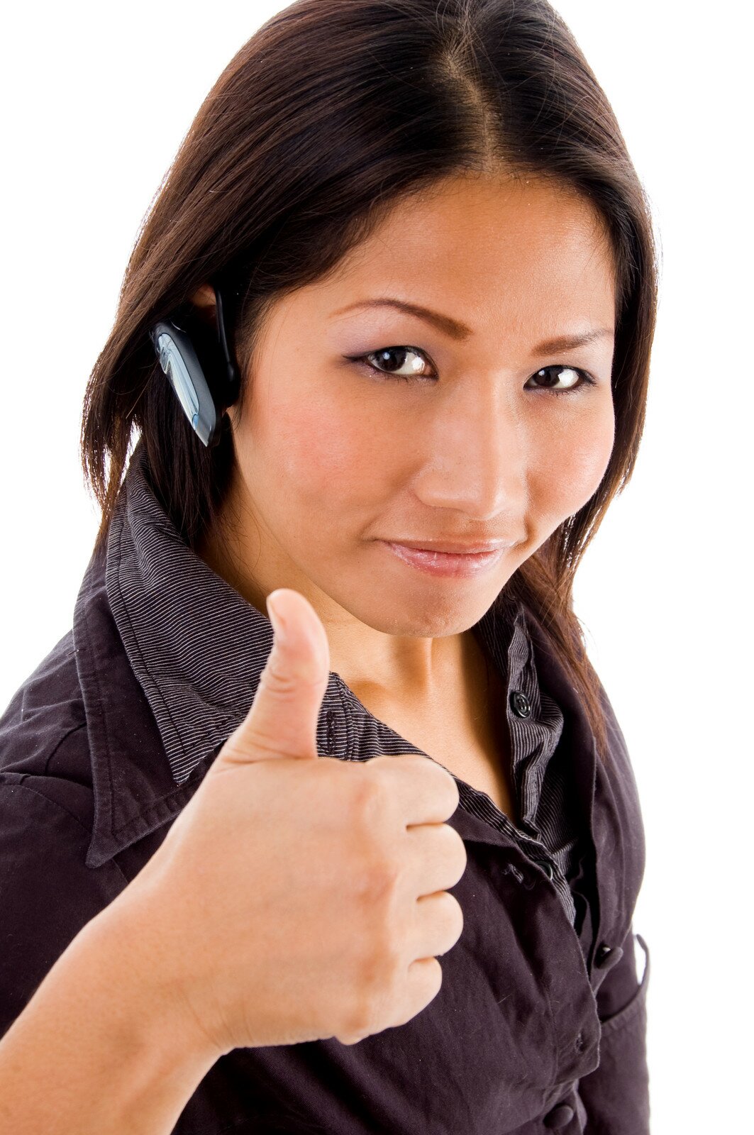 customer service rep giving thumbs up.